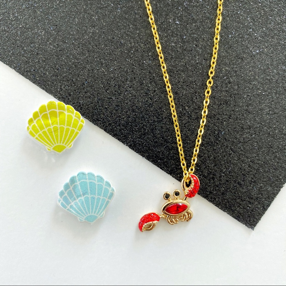 Crystal Encrusted Dainty Crab Necklace